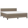 vidaXL Cama box spring con colch&oacute;n tela gris taupe 180x200 cm