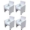 vidaXL Sillas de comedor 4 unidades cuero sint&eacute;tico blanco