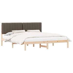 vidaXL Estructura de Cama con Cabecera Tapizada Taup&eacute; 180 x 200 cm