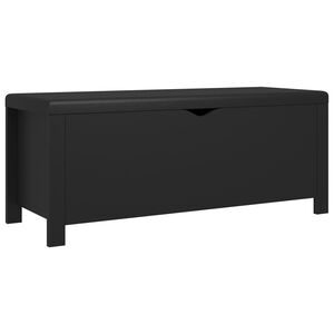 vidaXL Caja de almacenaje y coj&iacute;n madera ingenier&iacute;a negro 105x40x45 cm