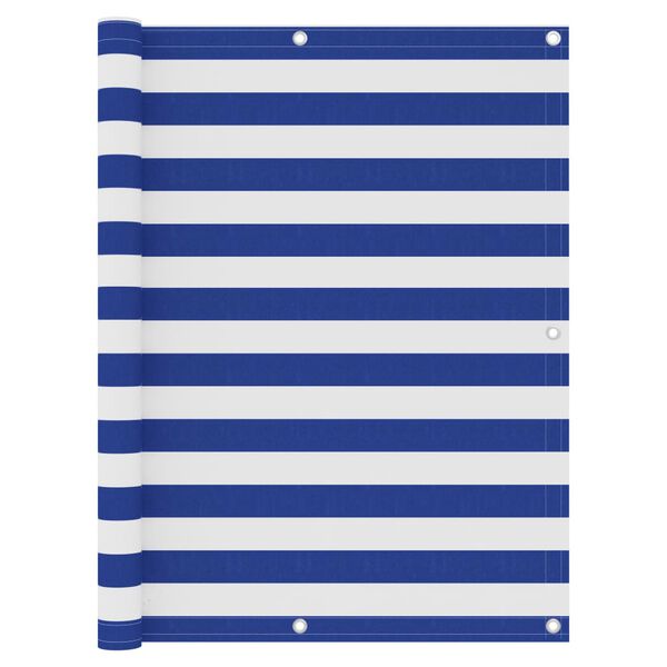 vidaXL Toldo para balcón tela oxford blanco y azul 120x600 cm