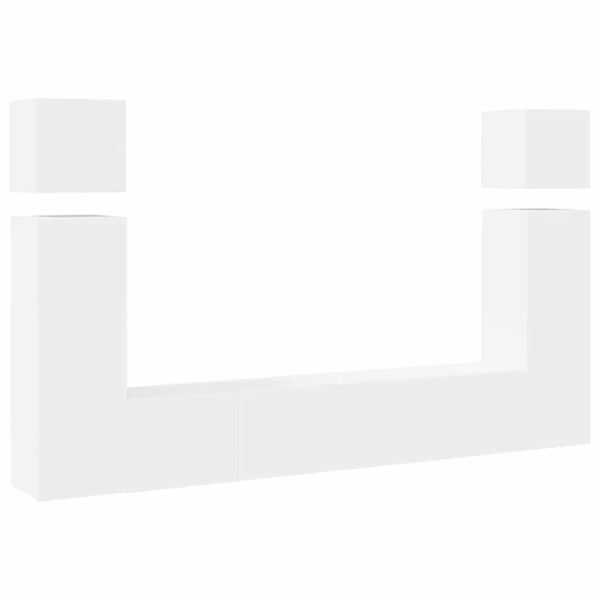 vidaXL Set de mueble para TV de 8 piezas madera de ingeniería blanco