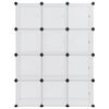 vidaXL Organizador de cubos de almacenamiento con 12 cubos y puertas, PP transparente