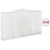 vidaXL Cestas de gaviones 10 uds forma de arco hierro 400x50x220/240cm