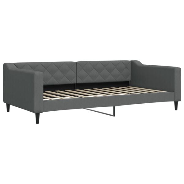 vidaXL Sofá cama nido con cajones tela gris oscuro 100x200 cm