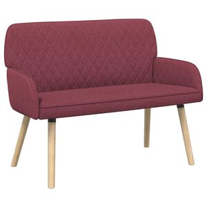 vidaXL Sof&aacute; de 2 plazas con patas de madera maciza 2 plaza Rojo vino