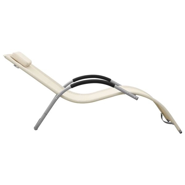 vidaXL Tumbonas 2 unidades textilene crema y gris