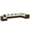 vidaXL Set muebles de jard&iacute;n 8 piezas y cojines rat&aacute;n sint&eacute;tico marr&oacute;n