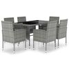 vidaXL Set comedor jard&iacute;n 7 pzas rat&aacute;n sint&eacute;tico gris antracita y gris