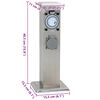 Columna de acero inoxidable con enchufe y temporizador para el jardín