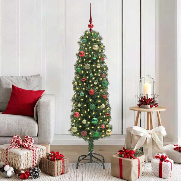 vidaXL Árbol de Navidad artificial Verde 150 cm PVC, Acero y Plástico