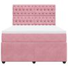 vidaXL Cama box spring con colch&oacute;n terciopelo rosa 140x200 cm