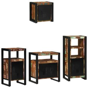 vidaXL Juego de muebles de ba&ntilde;o 4 pcs Madera s&oacute;lida recuperada