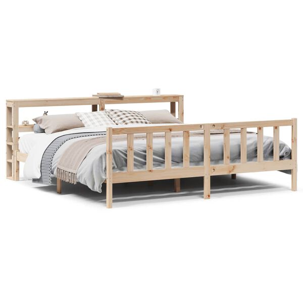 vidaXL Estructura de cama sin colch&oacute;n madera maciza de pino 200x200 cm
