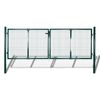 vidaXL Puerta de valla de acero 300 x 100 cm verde