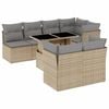 vidaXL Set de sofás de jardín y cojines 8 piezas ratán sintético beige