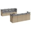 vidaXL Set de sof&aacute;s de jard&iacute;n 9 pzas con cojines rat&aacute;n sint&eacute;tico beige
