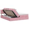 vidaXL Cama con almacenamiento con cabecera 2 uds. Rosa