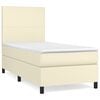 vidaXL Cama box spring con colch&oacute;n cuero sint&eacute;tico crema 80x200 cm