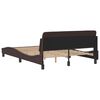 vidaXL Estructura de cama Dover tela marr&oacute;n oscuro 140x190 cm