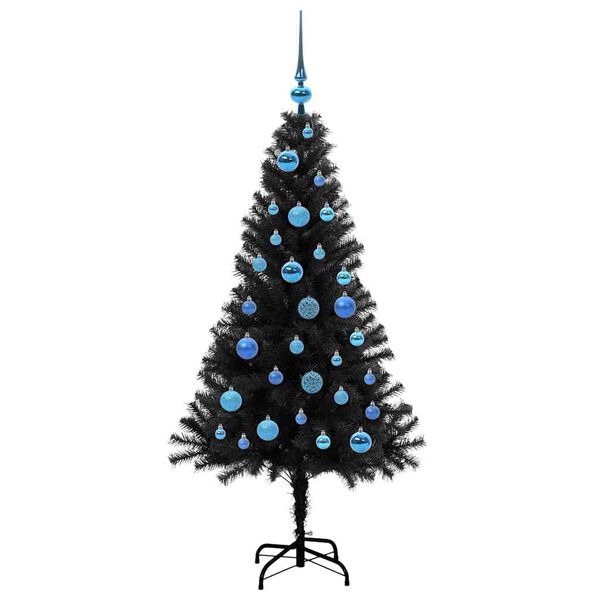 vidaXL Árbol de Navidad con 150 LED con soporte Negro 150 cm PVC
