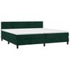 vidaXL Cama box spring colch&oacute;n y LED terciopelo verde oscuro 200x200cm
