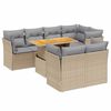 vidaXL Juego de sof&aacute;s de jard&iacute;n con cojines beige 8 pzas rat&aacute;n PE