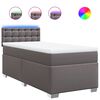 vidaXL Cama box spring con colch&oacute;n cuero sint&eacute;tico gris 90x200 cm