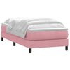 vidaXL Cama box spring con colch&oacute;n terciopelo rosa 100x210 cm