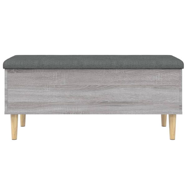 vidaXL Banco con almacenaje madera ingenier&iacute;a gris Sonoma 102x42x46 cm