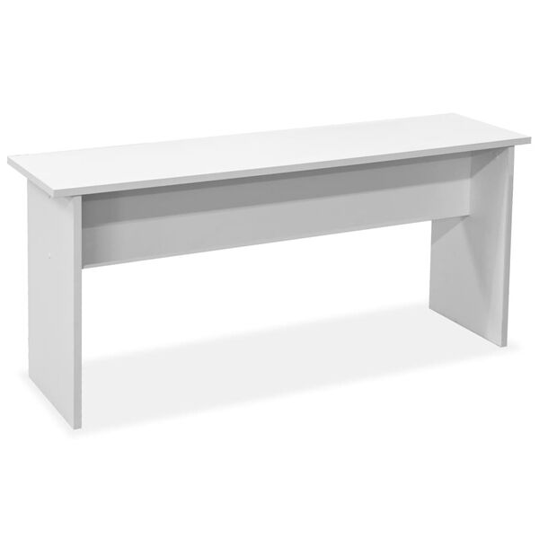 vidaXL Mesa de comedor y bancos 3 piezas madera contrachapada blanca