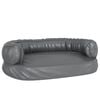 vidaXL Cama para perros de espuma cuero sint&eacute;tico gris 60x42 cm
