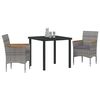 vidaXL Conjunto de Comedor de Jard&iacute;n 3 pcs Gris rat&aacute;n sint&eacute;tico