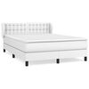 vidaXL Cama box spring con colch&oacute;n cuero sint&eacute;tico blanco 140x190 cm