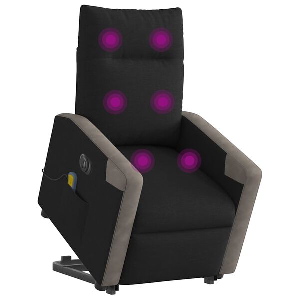 vidaXL Sill&oacute;n de masaje el&eacute;ctrico reclinable elevable tela negro