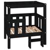 vidaXL Cama para perros madera maciza de pino negro 65,5x50,5x70 cm