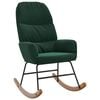 vidaXL Mecedora de terciopelo verde oscuro