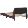 vidaXL Estructura de cama Dover tela marr&oacute;n oscuro 100x200 cm