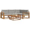 vidaXL Conjunto de sof&aacute;s de exterior 5 pcs Gris Natural y Claro