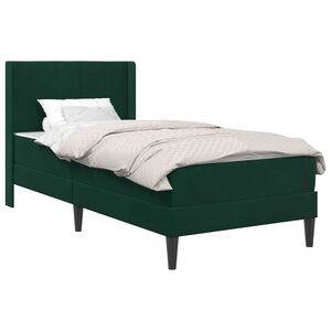 vidaXL Estructura de cama con colch&oacute;n Verde oscuro 80 x 200 cm