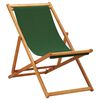 vidaXL Silla plegable de madera de eucalipto y tela verde