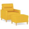 vidaXL Sill&oacute;n con taburete tela amarillo claro 60 cm