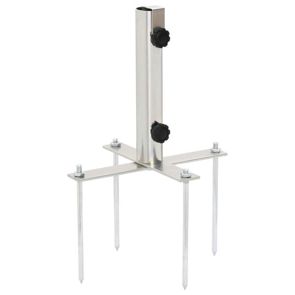 vidaXL Base de Sombrilla con estacas de suelo acero &Oslash;32-38 mm