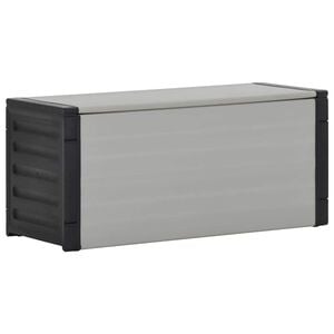 vidaXL Ba&uacute;l para desechos de jard&iacute;n gris 85x34x40 cm