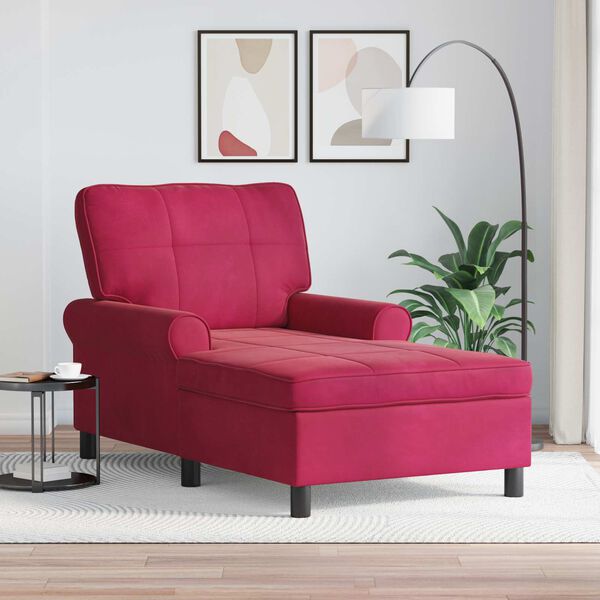 vidaXL Sill&oacute;n reclinable Rojo vino 91 x 157 x 91 cm Terciopelo