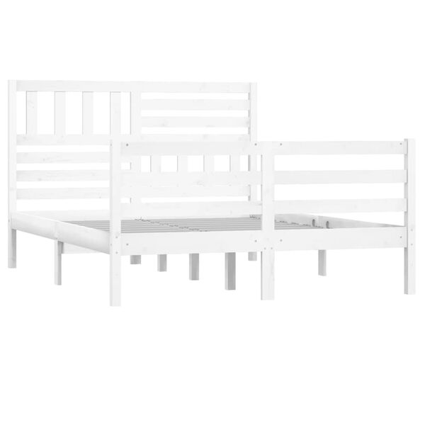 vidaXL Estructura cama doble peque&ntilde;a madera maciza blanco 120x190 cm