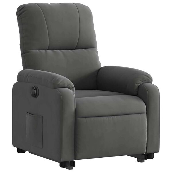 vidaXL Sill&oacute;n el&eacute;ctrico reclinable elevable tela microfibra gris