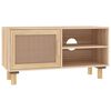 vidaXL Mueble para TV madera maciza pino y rat&aacute;n natural 80x30x40 cm