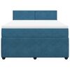 vidaXL Cama box spring con colch&oacute;n terciopelo azul 140x200 cm
