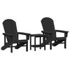 vidaXL Silla de Jard&iacute;n 3 pcs Negro Polietileno